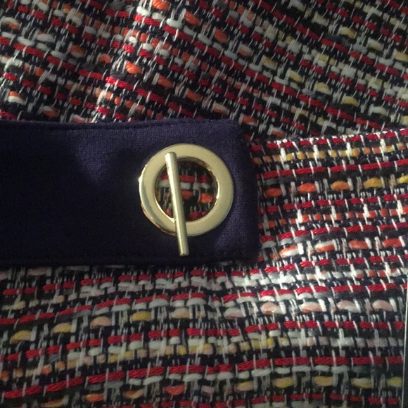 Laundry By Shelli Segal Boucle Frayed Trim Skirt Size 10 - Picture 6 of 8